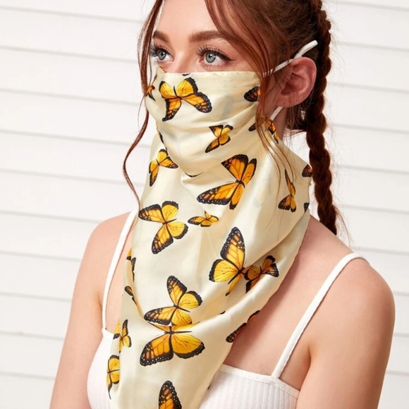 Accessories - Monarch butterfly satin face mask wrap